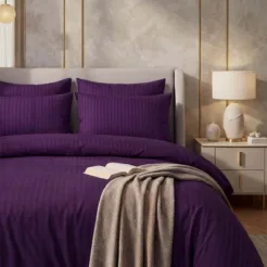 Elegant Purple 6 Pcs King Size Quilt Cover Set in Pakistan
