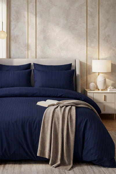 6 Pcs Navy Blue King Size Quilt Cover Set In Pakistan