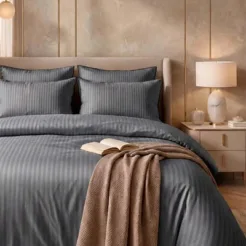 Charcoal Grey 6 Pcs King Size Quilt Cover Set on Sale in Pakistan