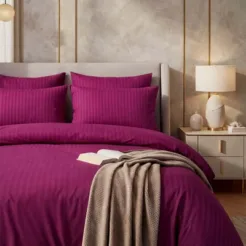 Premium 6 Pcs King Size Quilt Set in Plum Color Pakistan