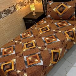 Brown Geometric Single Bedsheet