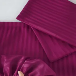 Luxury Stripe Fitted Bedsheet - Plum