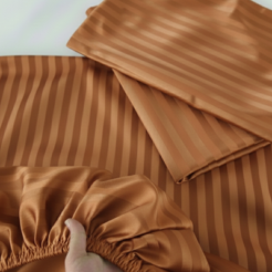 Bronze Stripe King Size Fitted Bed sheet