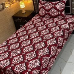 Single Bedsheet Maroon Floral
