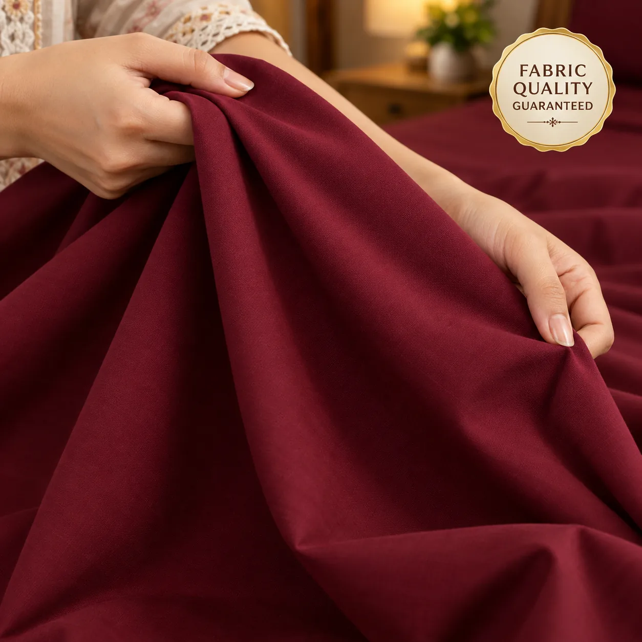 Burgundy Plain Bedsheet Cotton 1