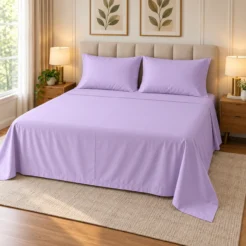 Lavender Plain Bedsheet Cotton 1