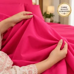 Hot Pink Plain Bedsheet Cotton 2