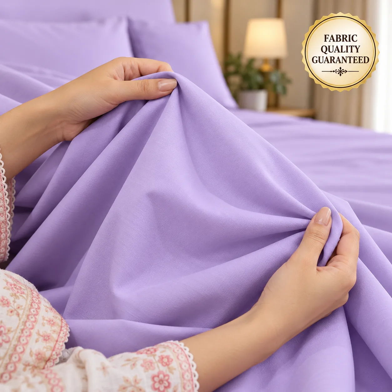 Lavender Plain Bedsheet Cotton 2