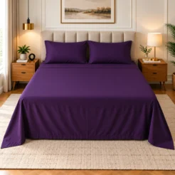 Deep Purple Plain Bedsheet Cotton 1