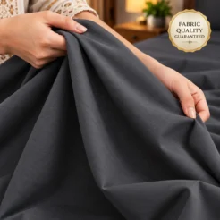 Charcoal Grey Plain Bedsheet Cotton 3