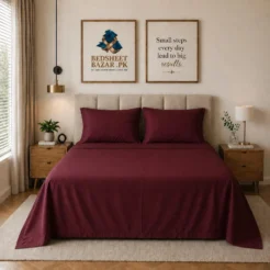 Burgundy Plain Bedsheet Cotton