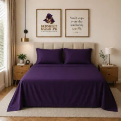 Deep Purple Plain Bedsheet Cotton