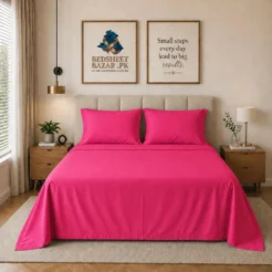 Hot Pink Plain Bedsheet