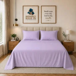 Lavender Plain Bedsheet Cotton