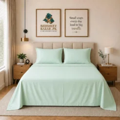 Mint Green Plain Bedsheet Cotton