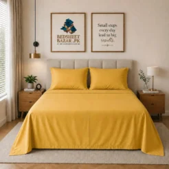 Mustard Plain Bedsheet Cotton