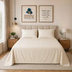 Off White Plain Bedsheet Cotton