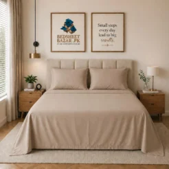 Taupe Plain Bedsheet Cotton