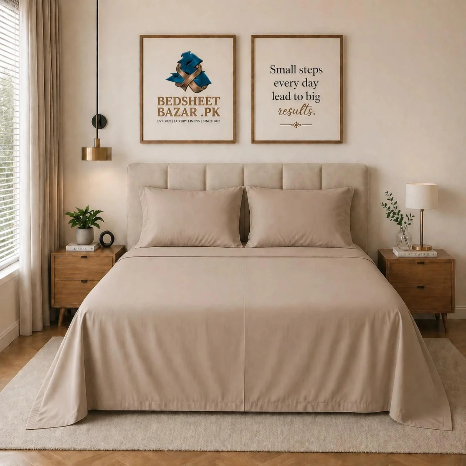 Taupe Plain Bedsheet Cotton