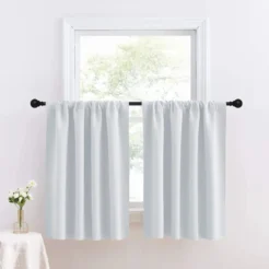 Classic White Cotton Blend 2 Panel Window Curtain