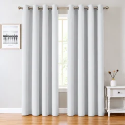 Classic White Cotton Blend 2 Panel Window Curtain