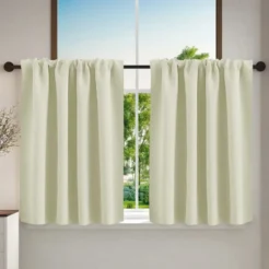 Premium Cream Cotton Blend 2 Panel Window Curtain