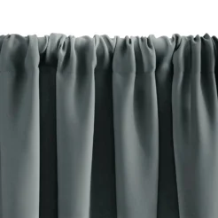 Alternative view of Modern Slate Grey Cotton Blend 2 Panel Window Curtain