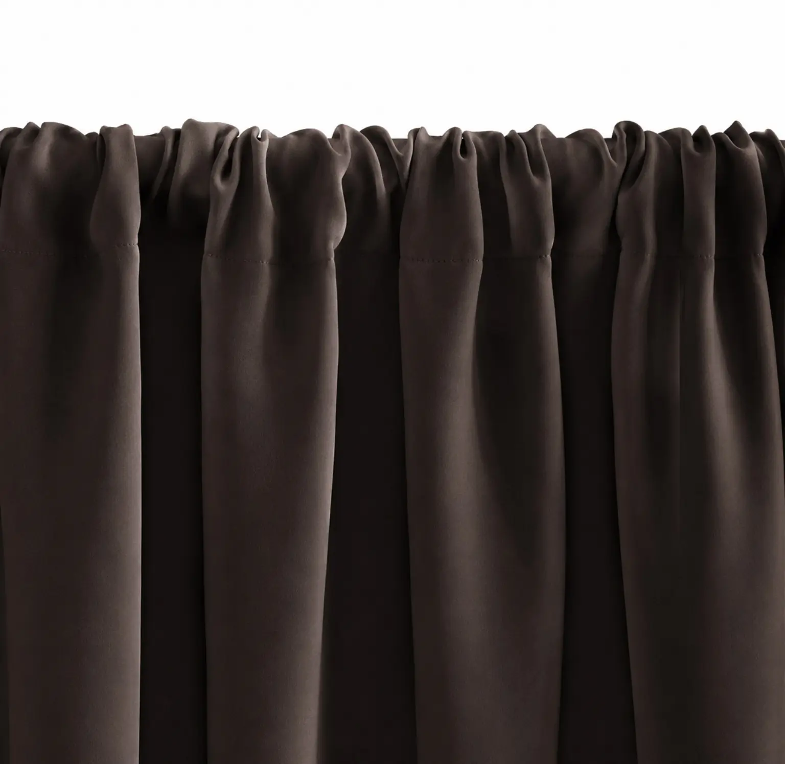 Rich Dark Chocolate Brown Cotton Blend Window Curtain - Image 2