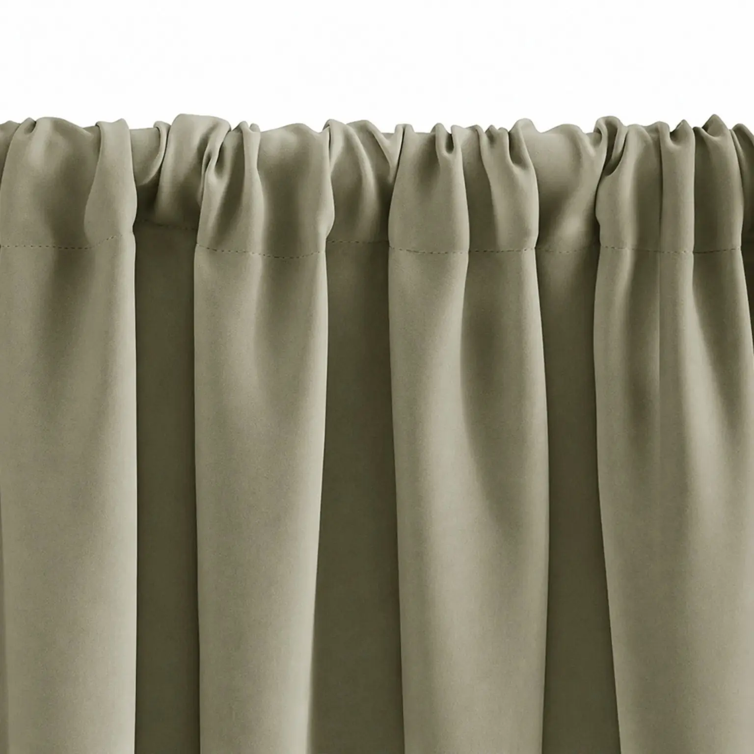 Elegant Sage Green Cotton Blend 2 Panel Window Curtain - Image 2