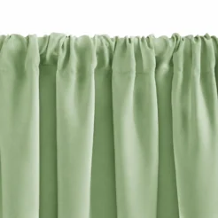Alternative view of Fresh Mint Green Cotton Blend 2 Panel Window Curtain