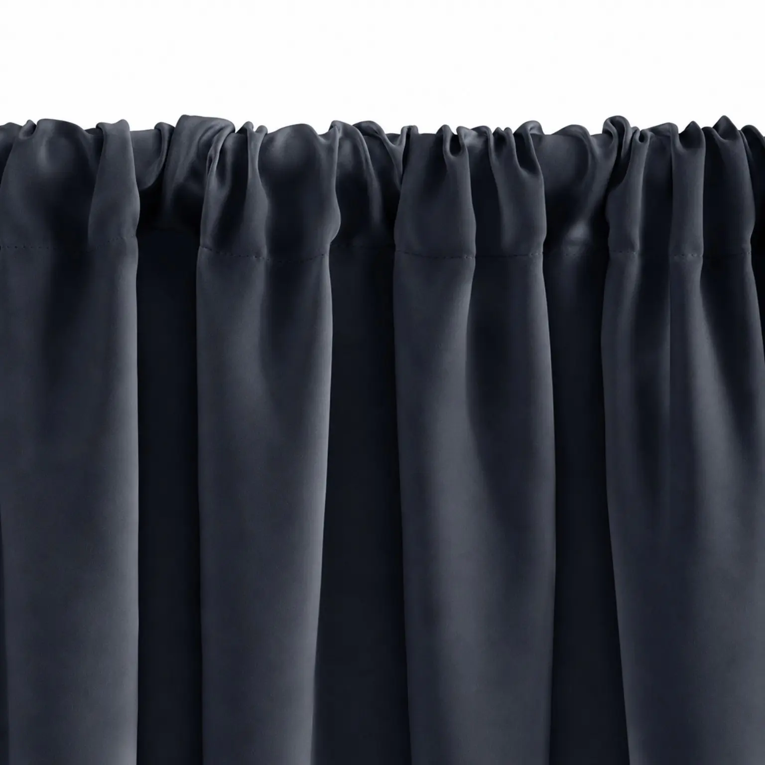 Elegant Navy Blue Cotton Blend 2 Panel Window Curtain - Image 2