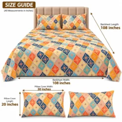 Colorful Bedsheet Set Size Guide