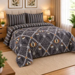 Cozy Charcoal Floral Bedroom Retreat
