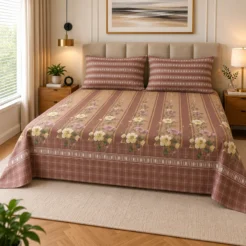 Cozy Floral Plaid Bedroom Retreat