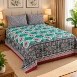 Cozy Geometric Bedding Bedroom (2)