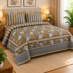 Cozy Mustard Floral Bedroom Retreat