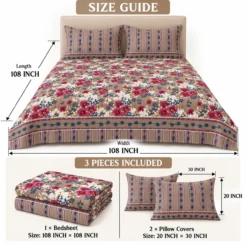 Floral Bed Sheet Size Guide