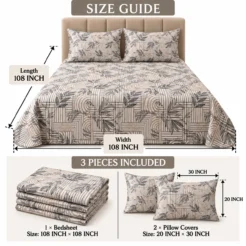 Geometric Leaf Bedding Size Guide