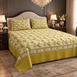 Luxurious Olive Floral Bedroom