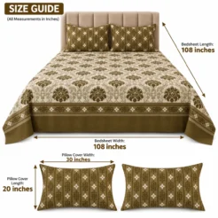 Olive Damask Bedsheet Size Guide