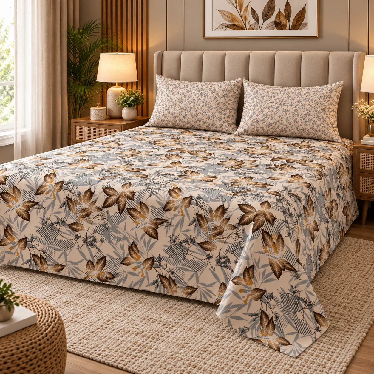 Warm Botanical Bedroom Retreat