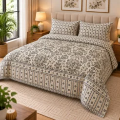 Warm Paisley Bedding in Cozy Bedroom