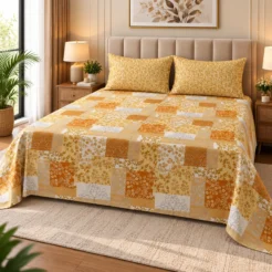 Warm Patchwork Floral Bedroom