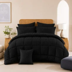 Black Stripes Comforter Bedding Set