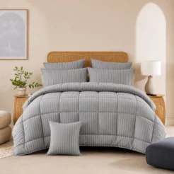 Grey Stripes Comforter Bedding Set