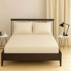 Ivory Cream Elegant Stripes Fitted bedsheet king size