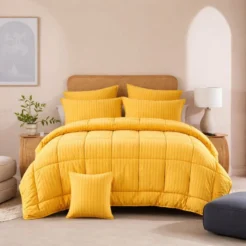 Yellow Stripes Comforter Bedding Set