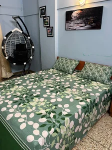 Green Botanical Floral Cotton Printed Bedsheet Set