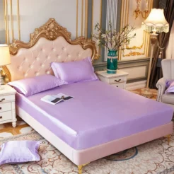 Dreamy Lavender Luxury Look Fitted Silk bed sheet