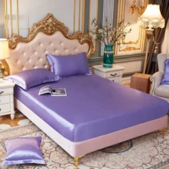Regal Royal Purple Smooth Finish Fitted Silk bed sheet